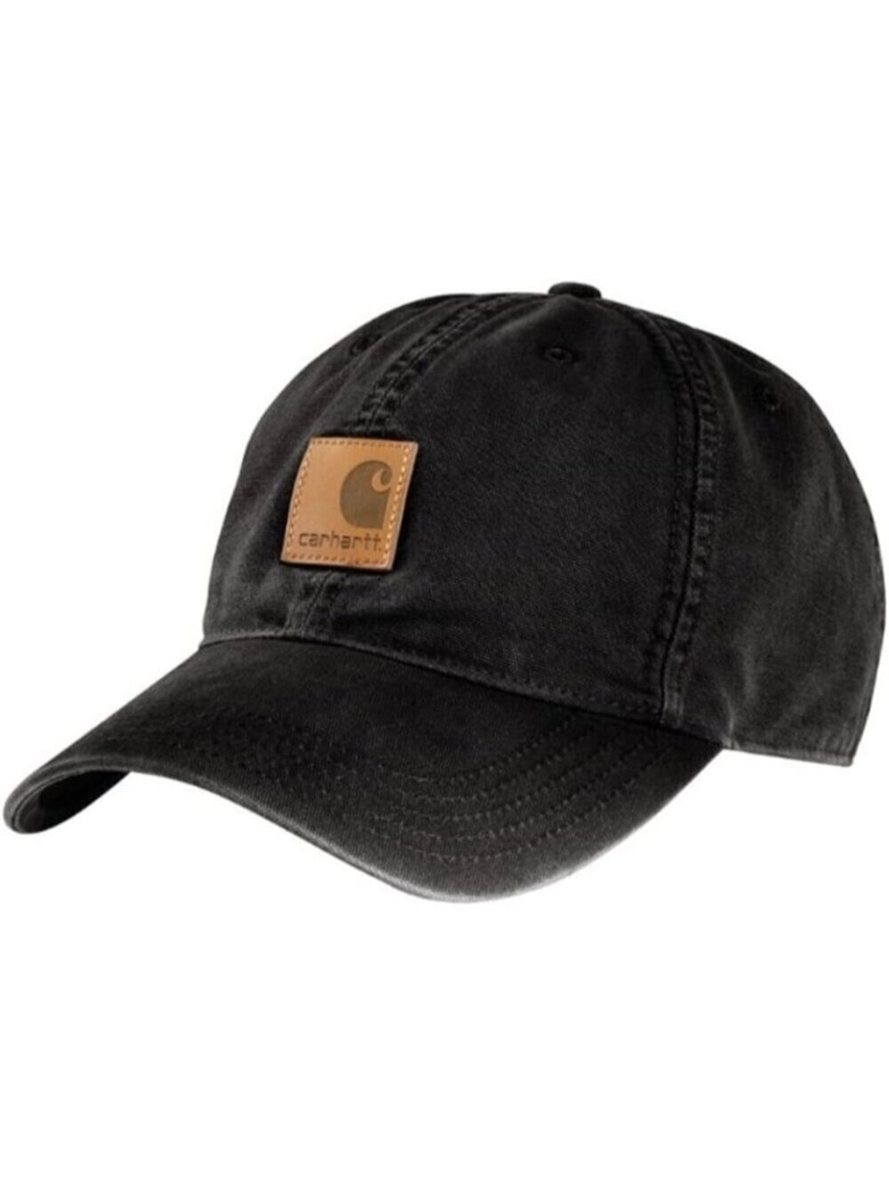 Carhartt Men's Black Canvas Adjustable Straight Cotton Hook-and-loop Cap